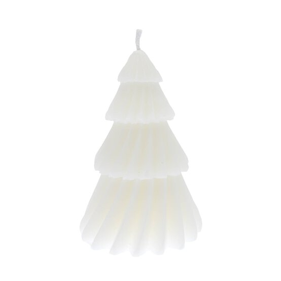 Cream Christmas Tree Candle 11.5cm  image number 2