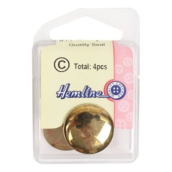 Hemline Gold Metal Blazer Button 4 Pack image number 2