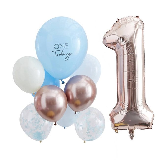Ginger Ray Blue 1st Birthday Balloon Kit image number 1