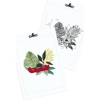 FREE PATTERN DMC Tropical Fern Bouquet Embroidery 0006 image number 7