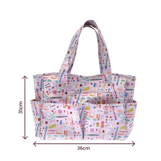 Lilac Sewing Notions Craft Bag with Pockets  image number 5