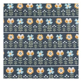 Skyborne Grace Floral Row Cotton Fabric by the Metre