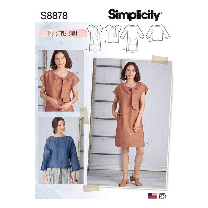 Simplicity Women's Shift Dresses Sewing Pattern S8878 image number 1