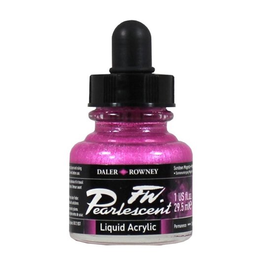 Daler-Rowney Sundown Magenta FW Pearlescent Liquid Acrylic 29.5ml image number 1
