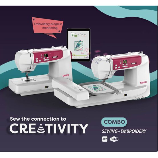 Silver CH03 Wifi Sewing and Embroidery Machine image number 3