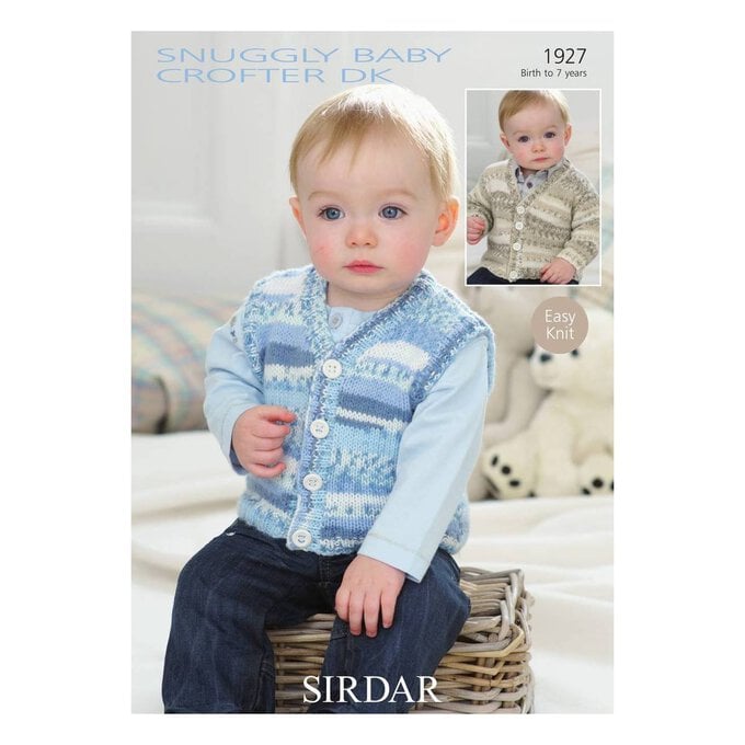 Sirdar Snuggly Baby Crofter DK Cardigan and Waistcoat Digital Pattern 1927 image number 1