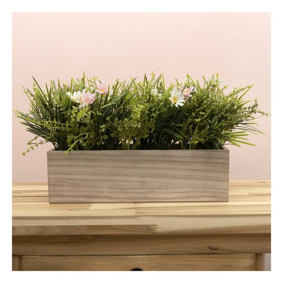 Floral Wooden Planter image number 1
