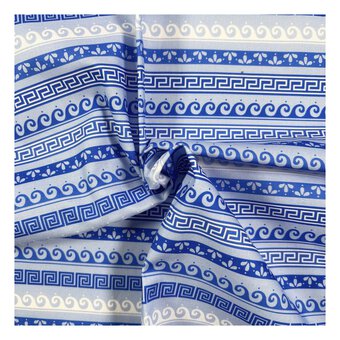 Grecian Blues Taverna Tide Cotton Fabric by the Metre