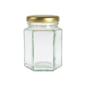 Clear Hexagonal Glass Jars 110ml 6 Pack