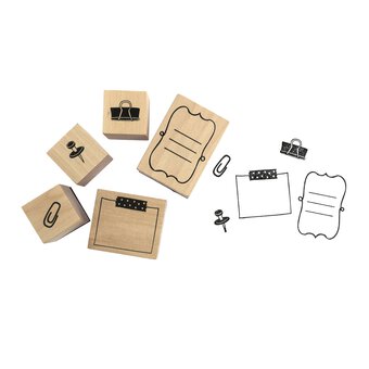 Diary Wooden Stamps 5 Pack