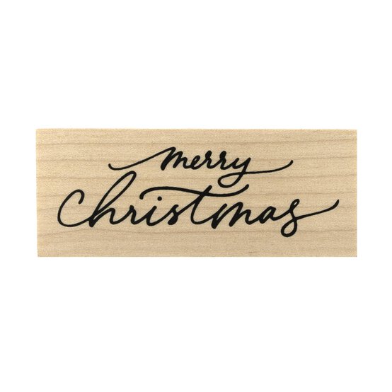 Merry Christmas Wooden Stamp 2.5cm x 7cm image number 5