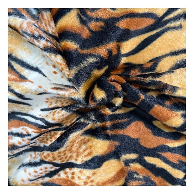 Tiger Velboa Fur Fabric by the Metre image number 1