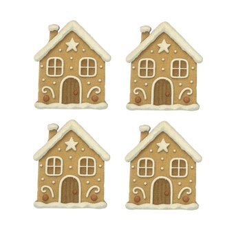 Gingerbread House Wooden Toppers 4 Pack
