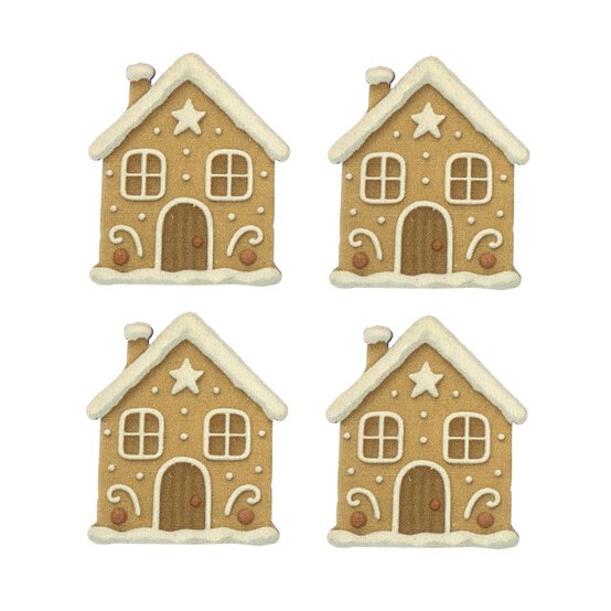 Gingerbread House Wooden Toppers 4 Pack image number 1
