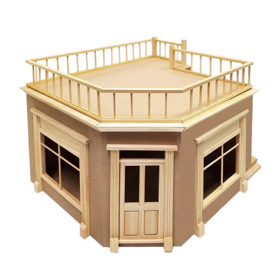 Corner Shop Ground Floor and Terrace Doll&rsquo;s House Kit image number 1