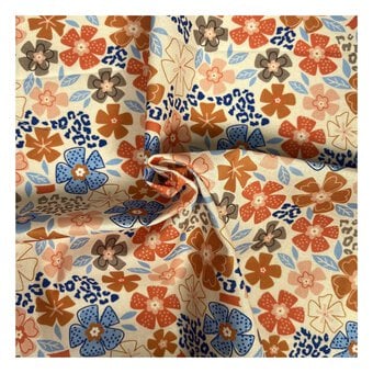 Women’s Institute Abstract Flower Cotton Fabric by the Metre