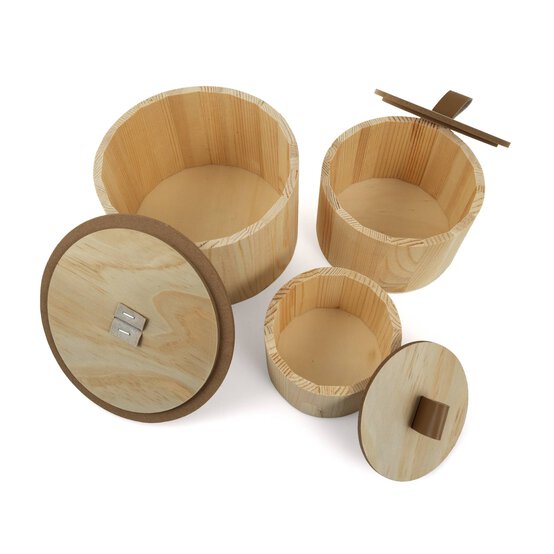 Wooden Circular Nesting Boxes Set 3 Pieces image number 5