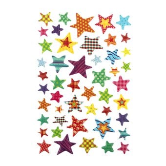 Patterned Star Puffy Stickers