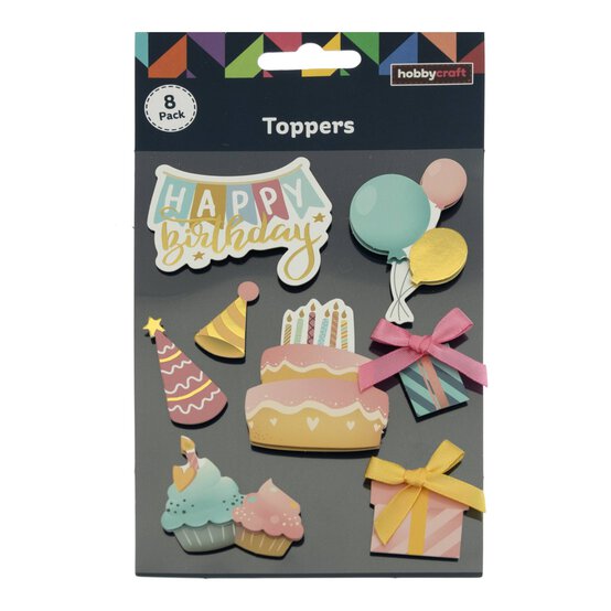 Birthday Balloon Card Toppers 8 Pack image number 4