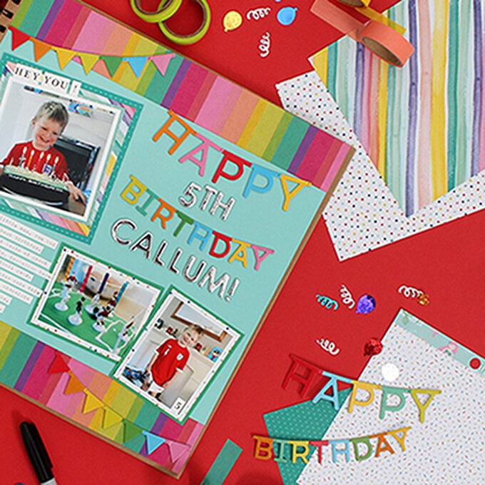 How to Make a Birthday Scrapbook Layout image number 1