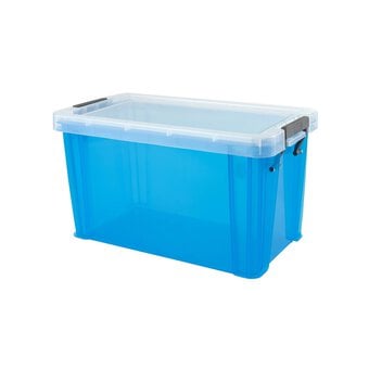 Whitefurze Allstore 1.7 Litre Transparent Blue Storage Box 