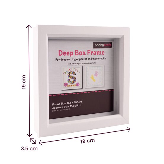 White Deep Box Frame 15cm x 15cm image number 4