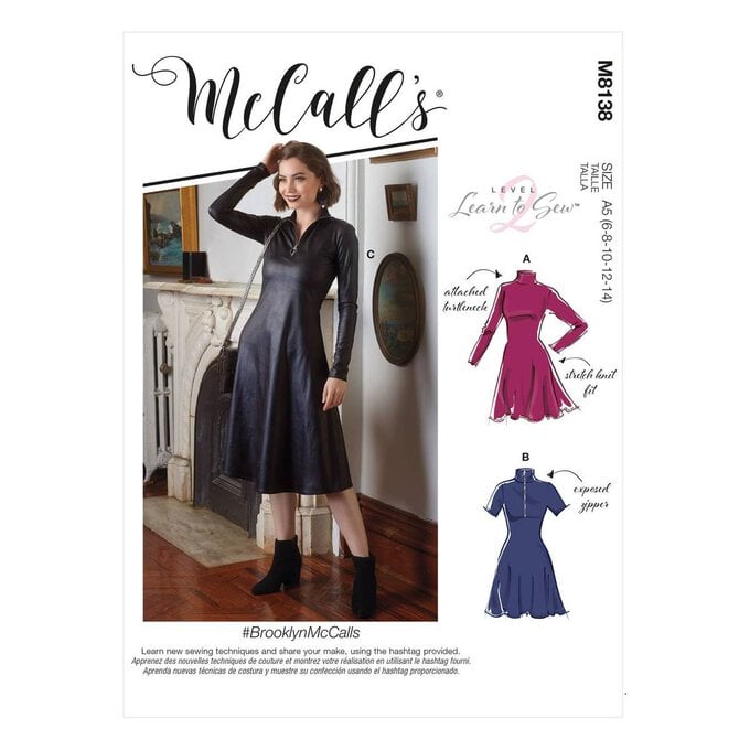 McCall’s Brooklyn Dress Sewing Pattern M8138 (16-24) image number 1