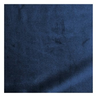 Navy Polyester Belissimo Velvet Fabric by the Metre