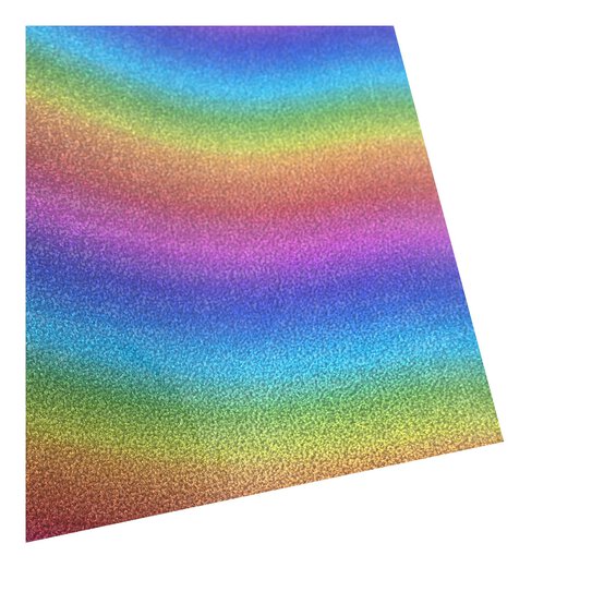 Reflective Rainbow Glitter Iron-On Vinyl 12 x 24 Inches image number 4