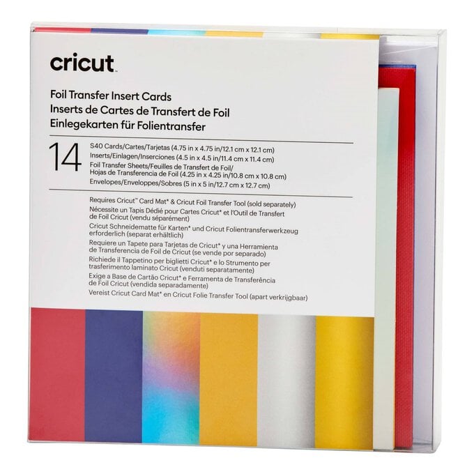 Cricut Celebration Foil Insert Cards 4.75 x 4.75 Inches 14 Pack image number 1