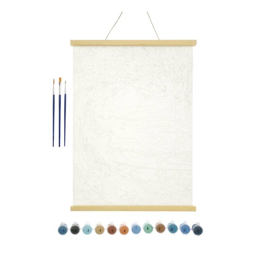 Blue Wave Paint by Numbers Canvas Roll image number 2