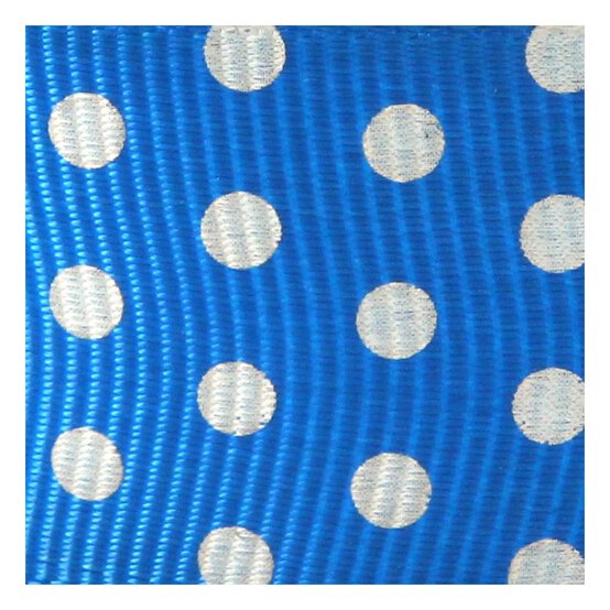 Navy White Spot Grosgrain Ribbon 12mm x 4m image number 2