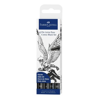Faber-Castell Black Pitt Artist Pens 4 Pack