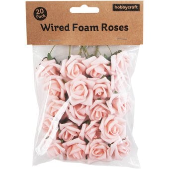 Pink Wired Rose Heads 20 Pack image number 3