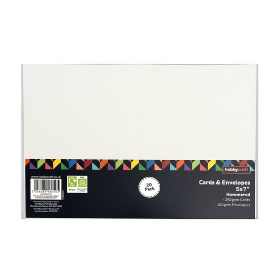 Hammered Cards and Envelopes 5 x 7 Inches 20 Pack image number 3