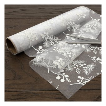 Festive Foliage Organza Fabric Roll 28cm x 2m