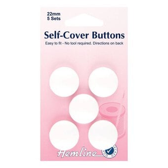 Hemline Self-Cover Buttons 22mm 5 Pack