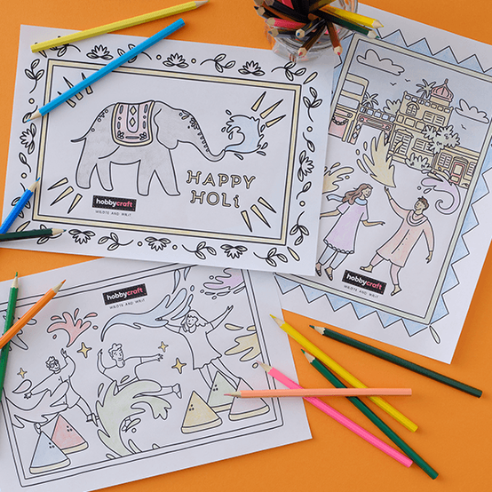 3 FREE Holi Colouring Downloads image number 1