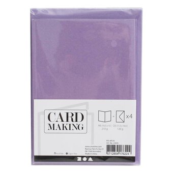 Pearlescent Purple Cards and Envelopes A6 4 Pack