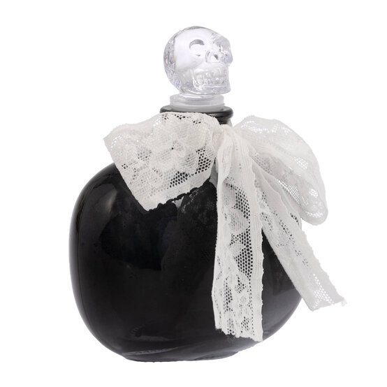 Black Potion Bottle with White Lace 11cm image number 3