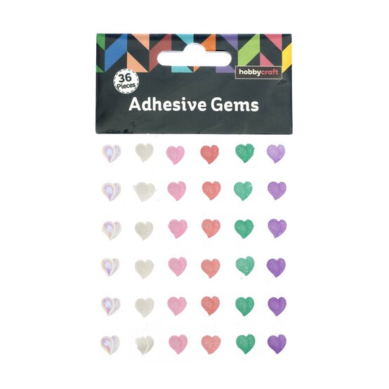 Multicolour Heart Gem Stickers 8mm 36 Pack image number 4