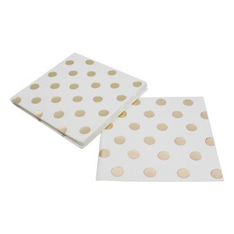 Gold Foil Polka Dot Paper Napkins 15 Pack