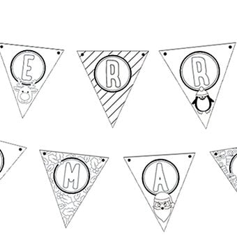 Christmas Bunting Free Colouring Download