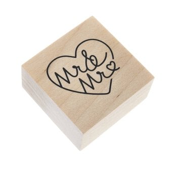 Mr and Mr Wooden Stamp 3.8cm x 3.8cm