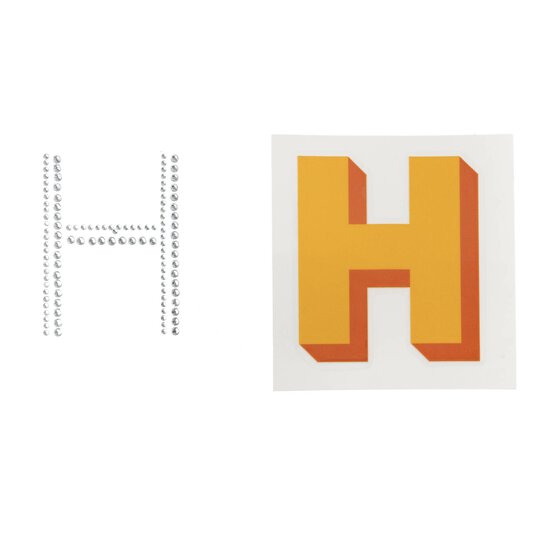 Cold Transfer and Bling Letter H Sticker Set image number 3