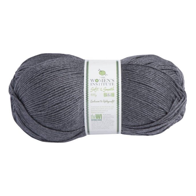 Women's Institute Grey Soft and Smooth Aran Yarn 400g