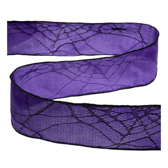 Spider's Web Wire Edge Printed Ribbon 63mm x 3m image number 2
