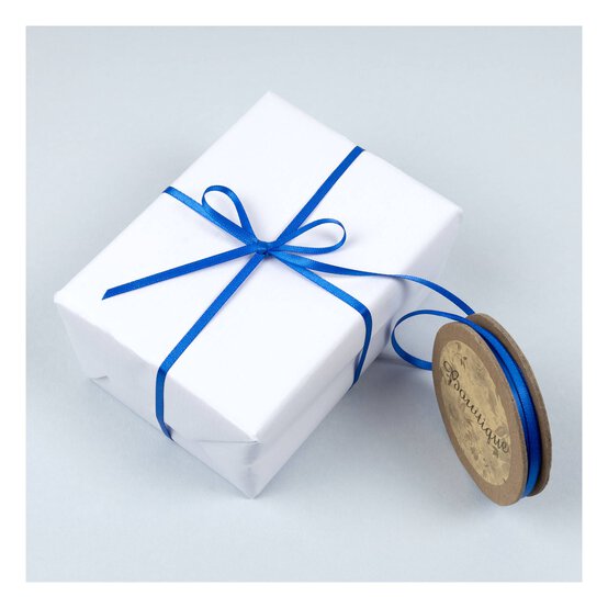 Royal Blue Double-Faced Satin Ribbon 3mm x 5m image number 3