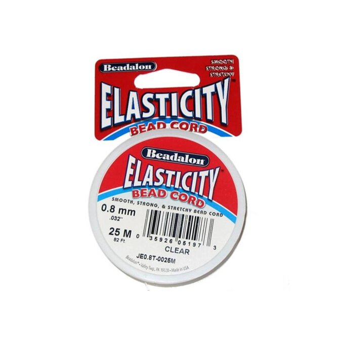 Beadalon Clear Elasticity Cord 0.8mm x 25m image number 1