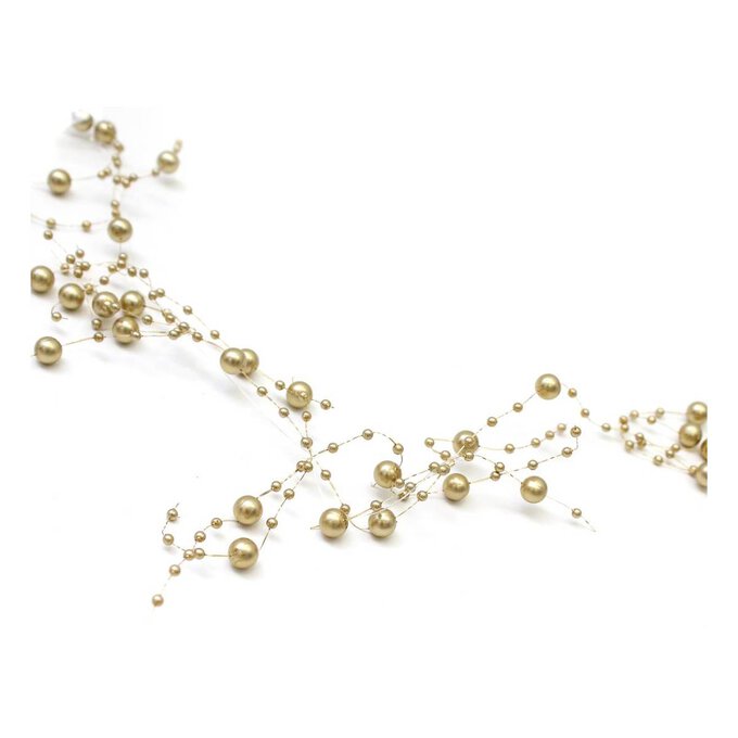 Gold Pearl Bead Garland 2m image number 1